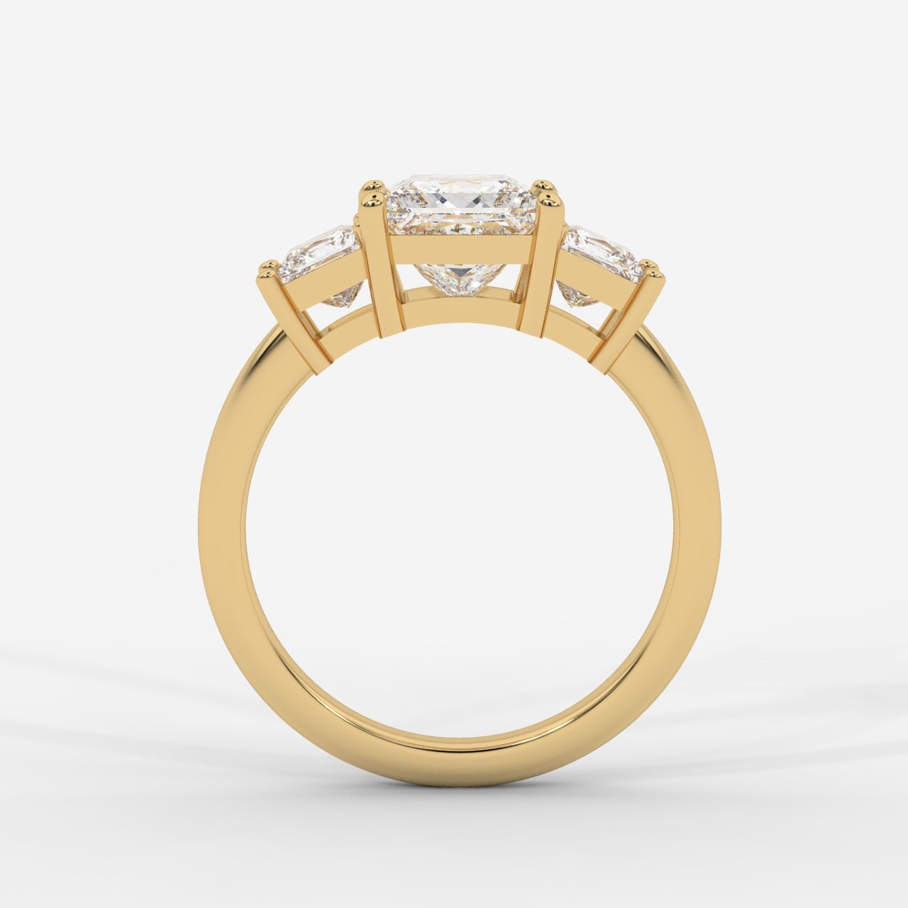 Amaris Brilliant Three - Stone Ring with Classic Prong Setting - Princess - AYKA JEWELS