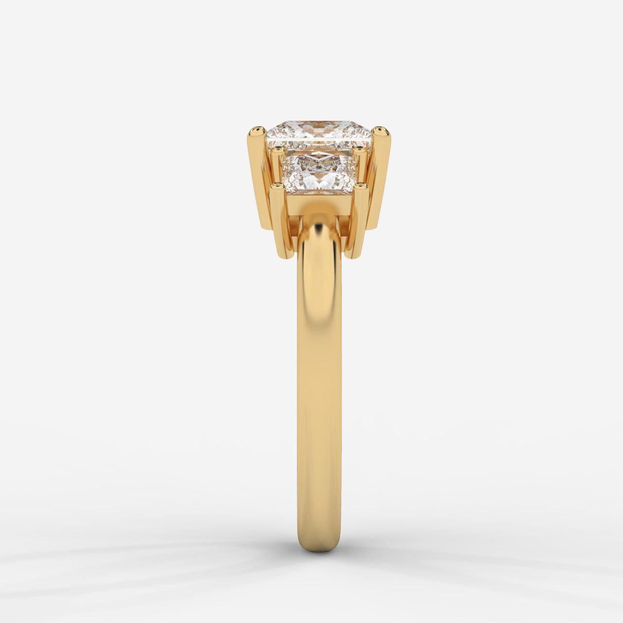 Amaris Brilliant Three - Stone Ring with Classic Prong Setting - Princess - AYKA JEWELS