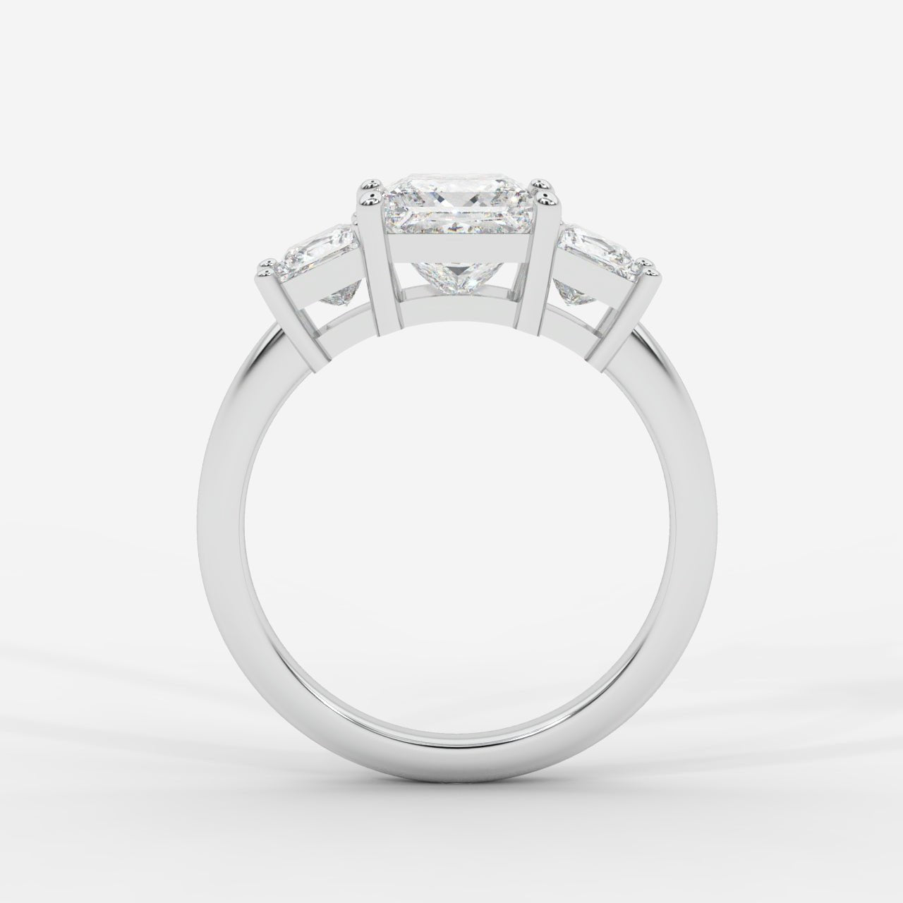 Amaris Brilliant Three - Stone Ring with Classic Prong Setting - Princess - AYKA JEWELS
