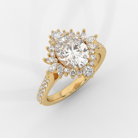 Anastasia Diamond Cluster Ring - Oval - AYKA JEWELS