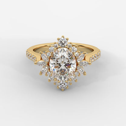 Anastasia Diamond Cluster Ring - Oval - AYKA JEWELS