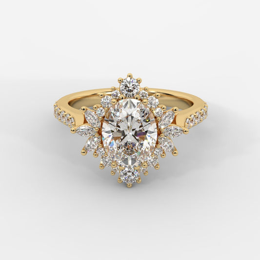 Anastasia Diamond Cluster Ring - Oval - AYKA JEWELS