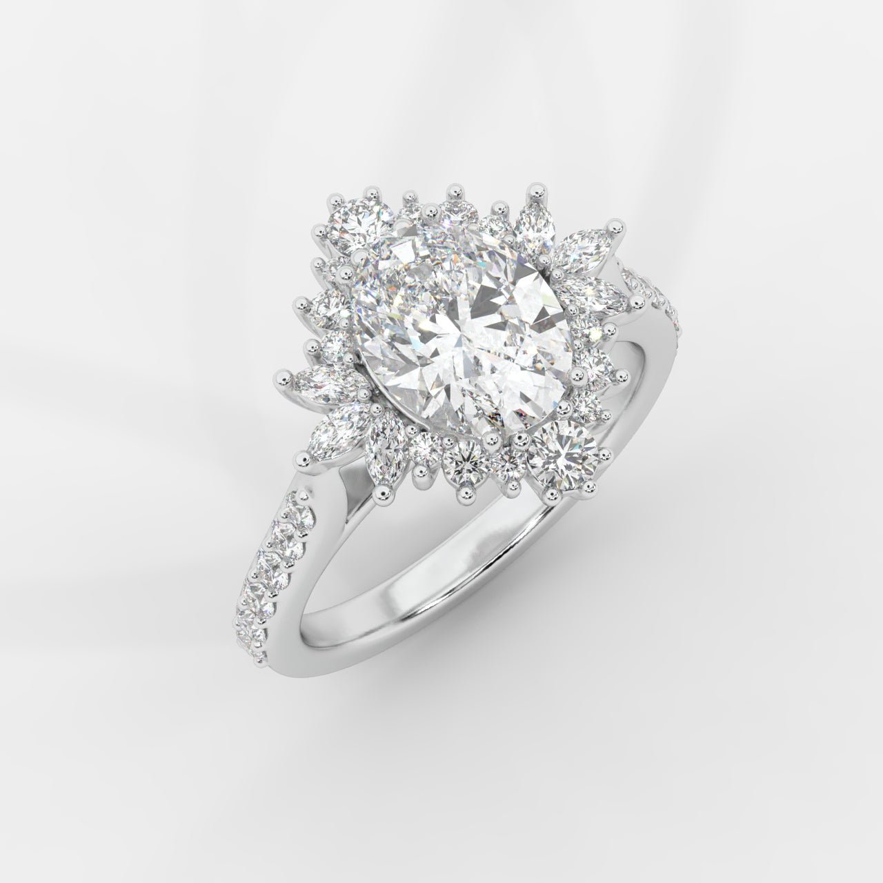Anastasia Diamond Cluster Ring - Oval - AYKA JEWELS