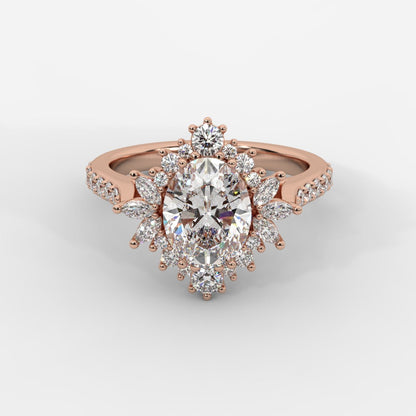 Anastasia Diamond Cluster Ring - Oval - AYKA JEWELS