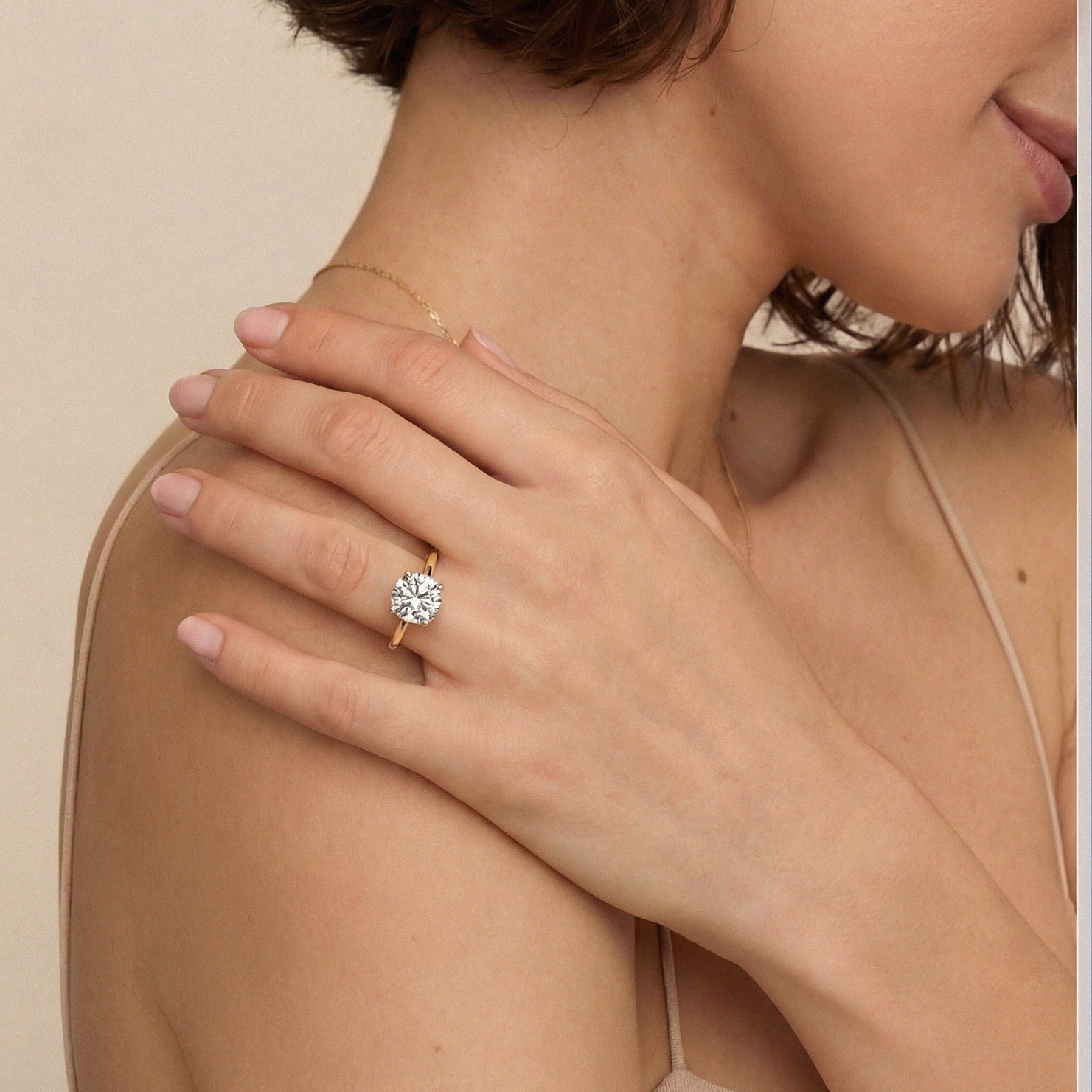 Aria Brilliant Diamond Solitaire Ring - Round - AYKA JEWELS