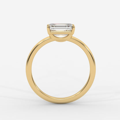 Aria Brilliant East West Solitaire Ring - Emerald - AYKA JEWELS