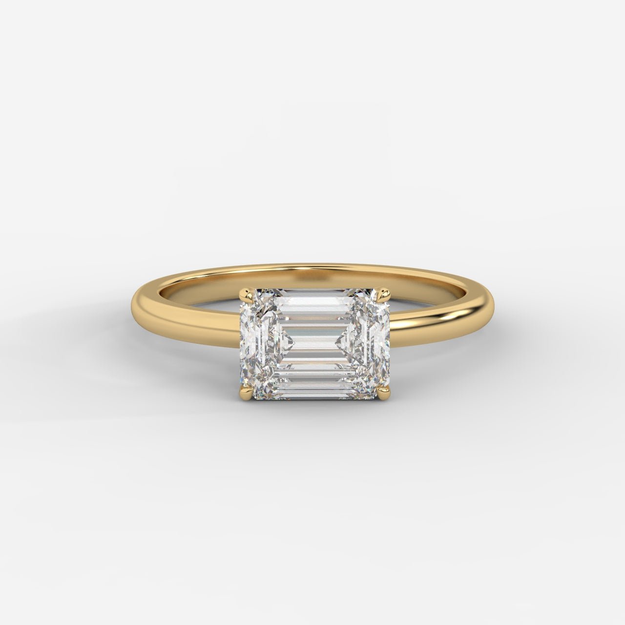 Aria Brilliant East West Solitaire Ring - Emerald - AYKA JEWELS