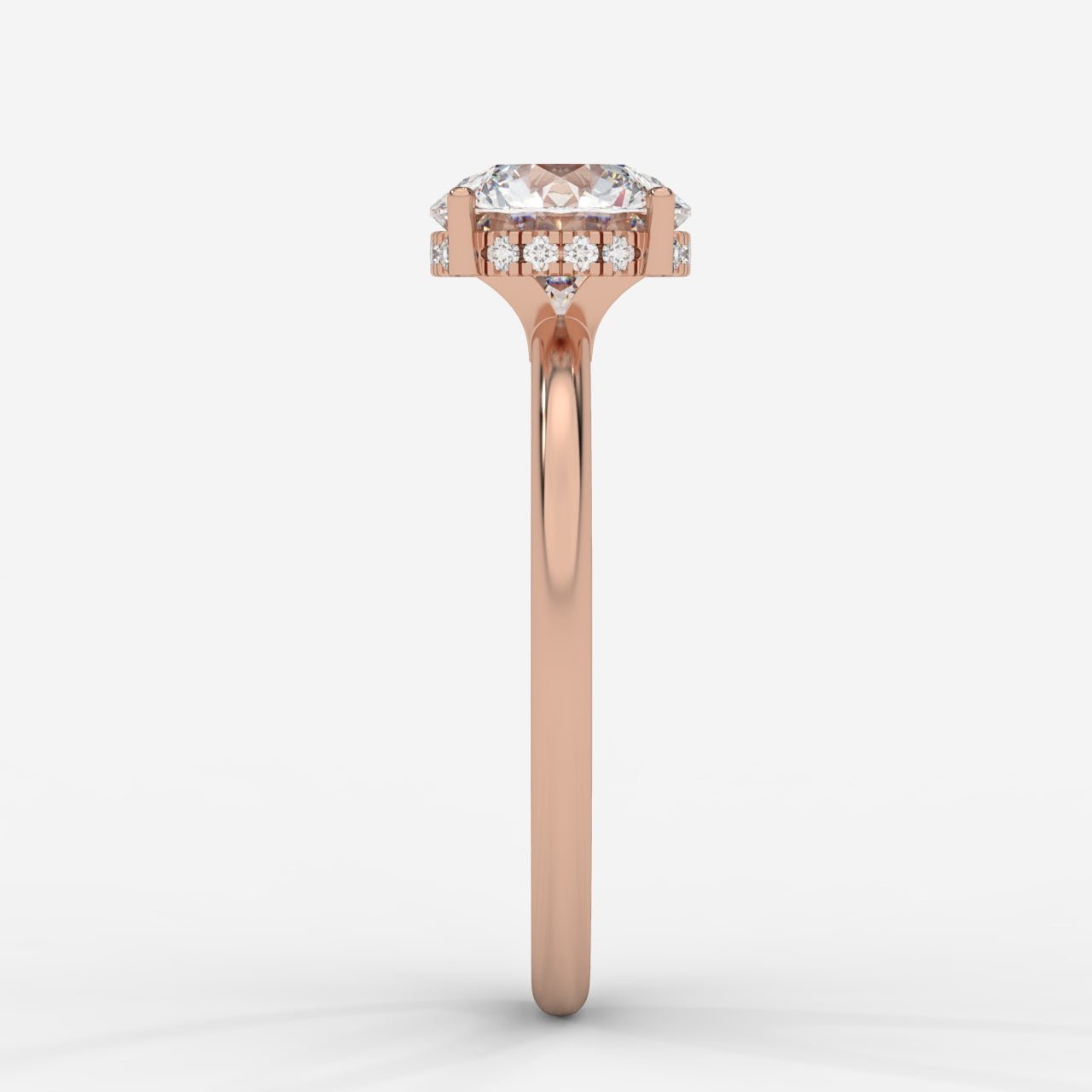 Aria Solitaire Ring With Hidden Halo - Round - AYKA JEWELS
