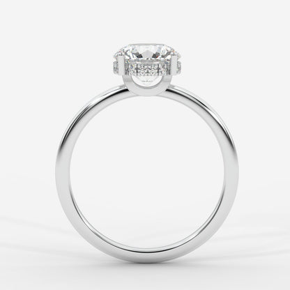 Aria Solitaire Ring With Hidden Halo - Round - AYKA JEWELS