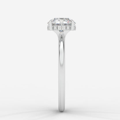 Aria Solitaire Ring With Hidden Halo - Round - AYKA JEWELS