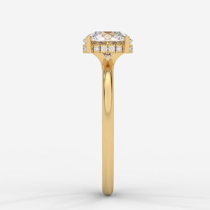 Aria Solitaire Ring With Hidden Halo - Round - AYKA JEWELS