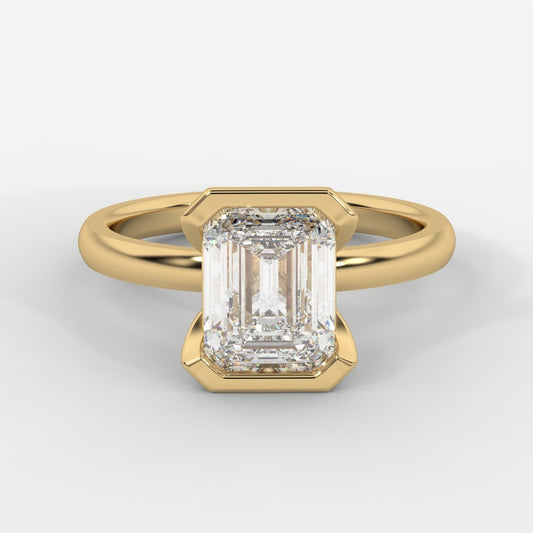 Armani Half-Bezel Solitaire Ring – Emerald - AYKA JEWELS