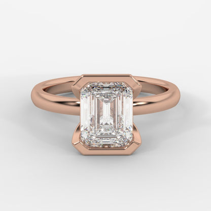Armani Half-Bezel Solitaire Ring – Emerald - AYKA JEWELS