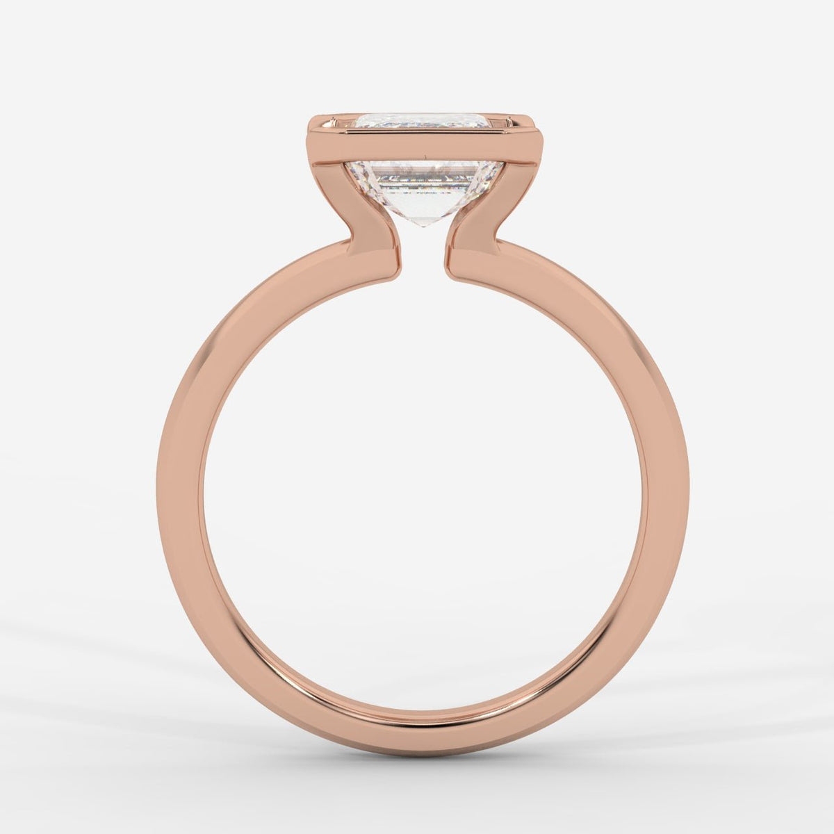 Armani Half-Bezel Solitaire Ring – Emerald - AYKA JEWELS