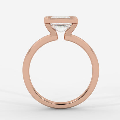 Armani Half-Bezel Solitaire Ring – Emerald - AYKA JEWELS