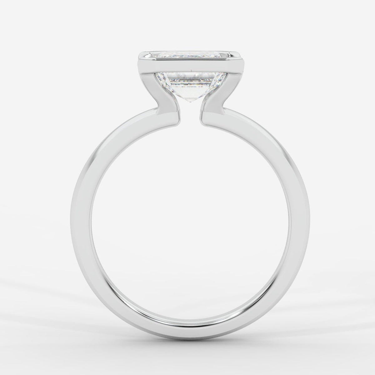 Armani Half-Bezel Solitaire Ring – Emerald - AYKA JEWELS