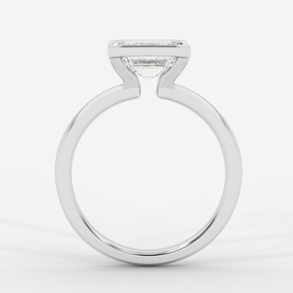 Armani Half-Bezel Solitaire Ring – Emerald - AYKA JEWELS