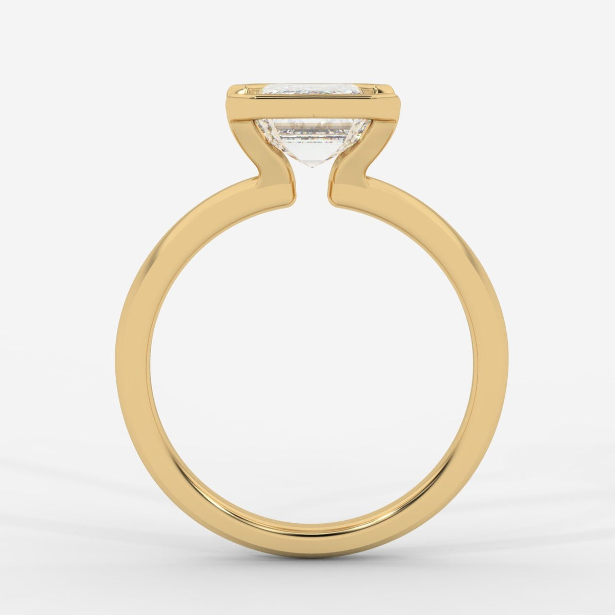 Armani Half-Bezel Solitaire Ring – Emerald - AYKA JEWELS