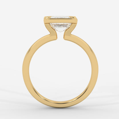 Armani Half-Bezel Solitaire Ring – Emerald - AYKA JEWELS