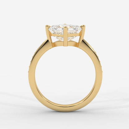 Aurora Diamond Ring with Pavé Band - Asscher - AYKA JEWELS