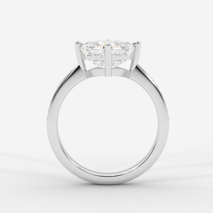 Aurora Diamond Ring with Pavé Band - Asscher - AYKA JEWELS