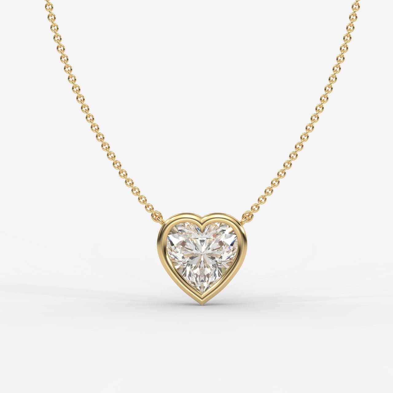Avery Solitaire Pendant With 18" Adjustable Chain - Heart - AYKA JEWELS