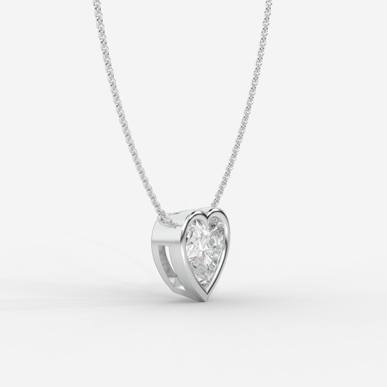 Avery Solitaire Pendant With 18" Adjustable Chain - Heart - AYKA JEWELS