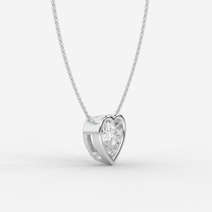 Avery Solitaire Pendant With 18" Adjustable Chain - Heart - AYKA JEWELS