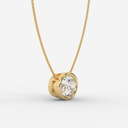 Avery Solitaire Pendant With 18" Adjustable Chain - Oval - AYKA JEWELS