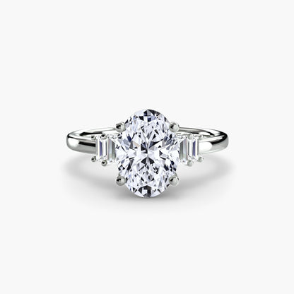 Baguette Accent Solitaire - AYKA JEWELS