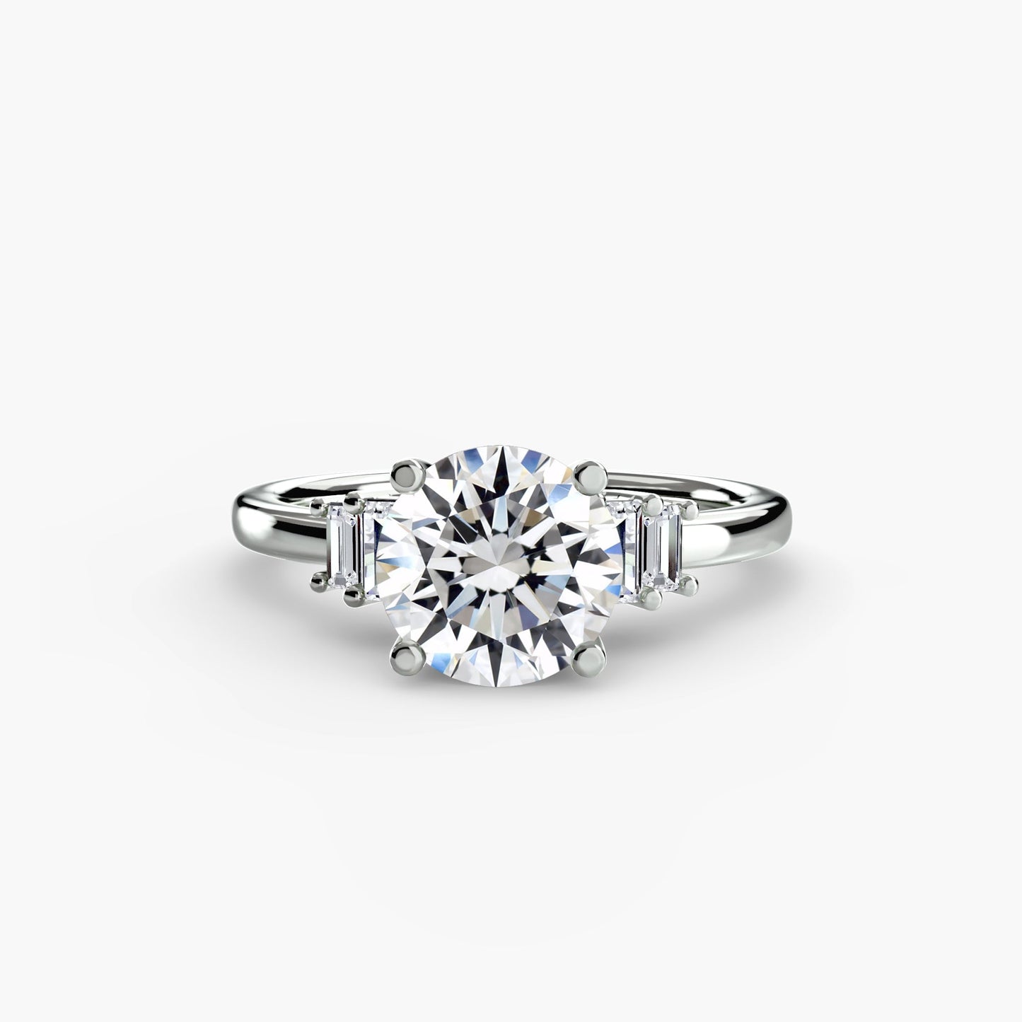 Baguette Accent Solitaire - AYKA JEWELS