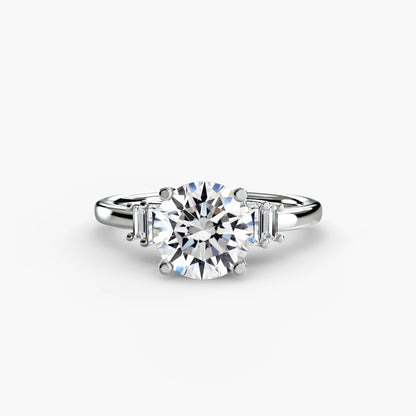 Baguette Accent Solitaire - AYKA JEWELS