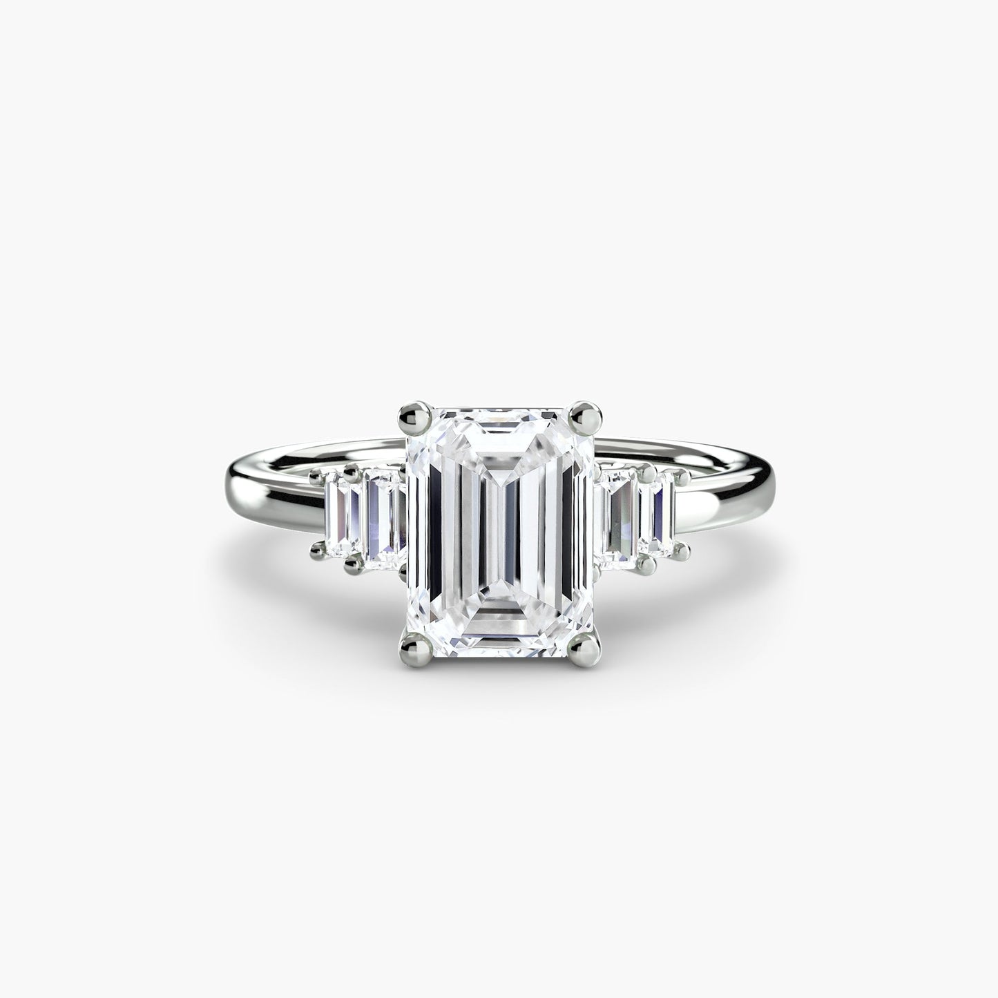Baguette Accent Solitaire - AYKA JEWELS