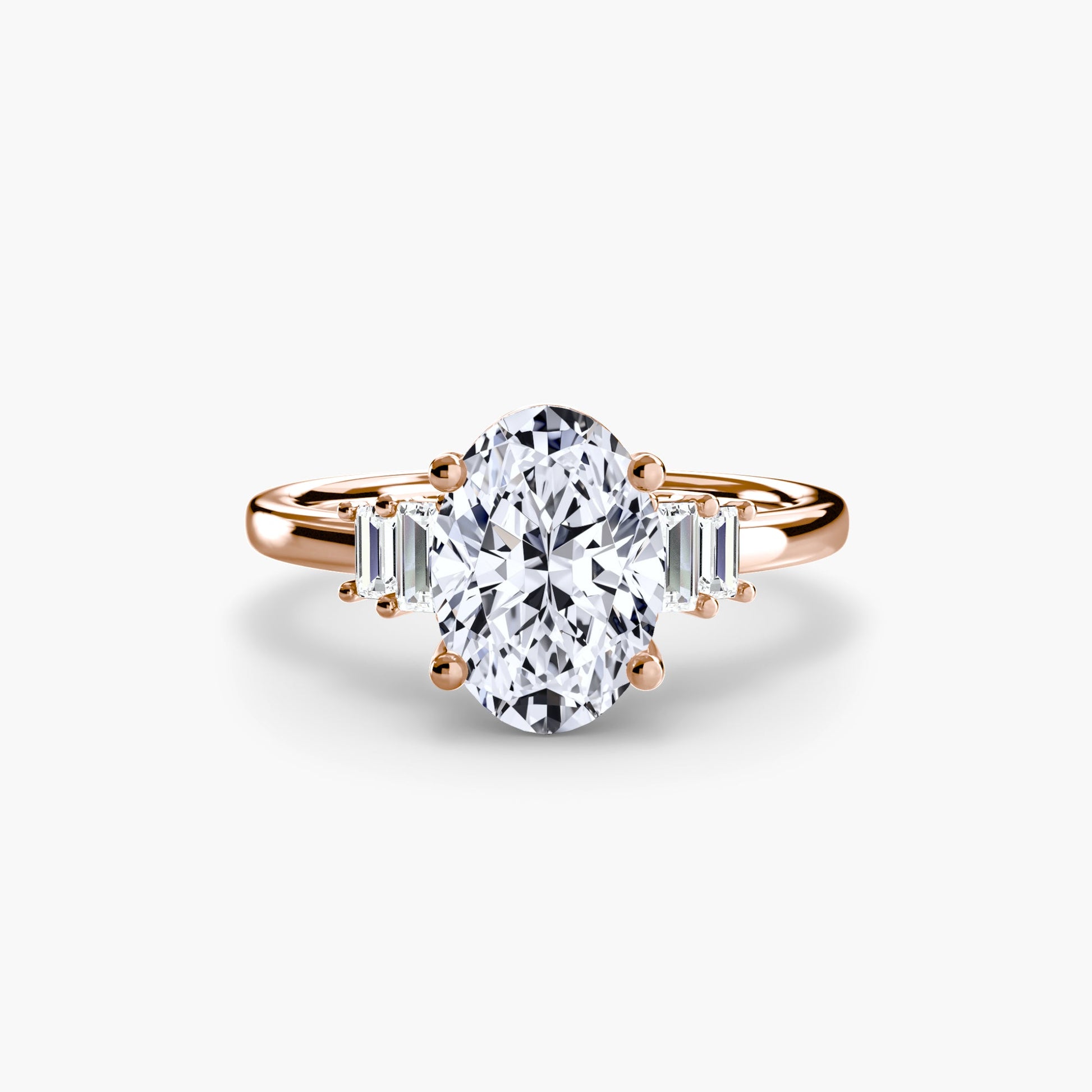 Baguette Accent Solitaire - AYKA JEWELS