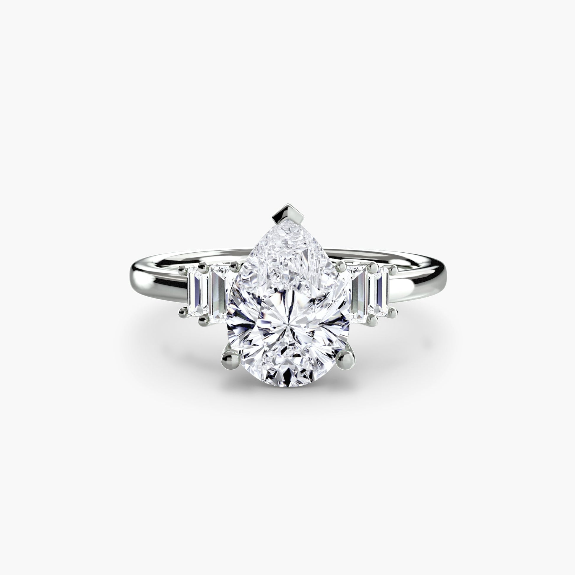 Baguette Accent Solitaire - AYKA JEWELS