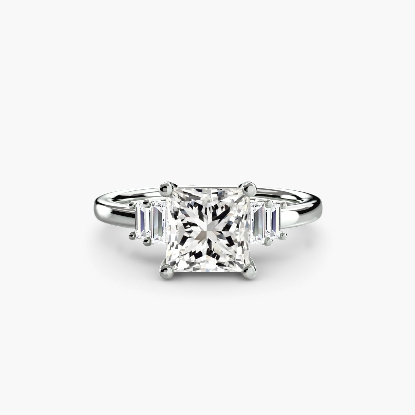 Baguette Accent Solitaire - AYKA JEWELS