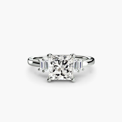 Baguette Accent Solitaire - AYKA JEWELS