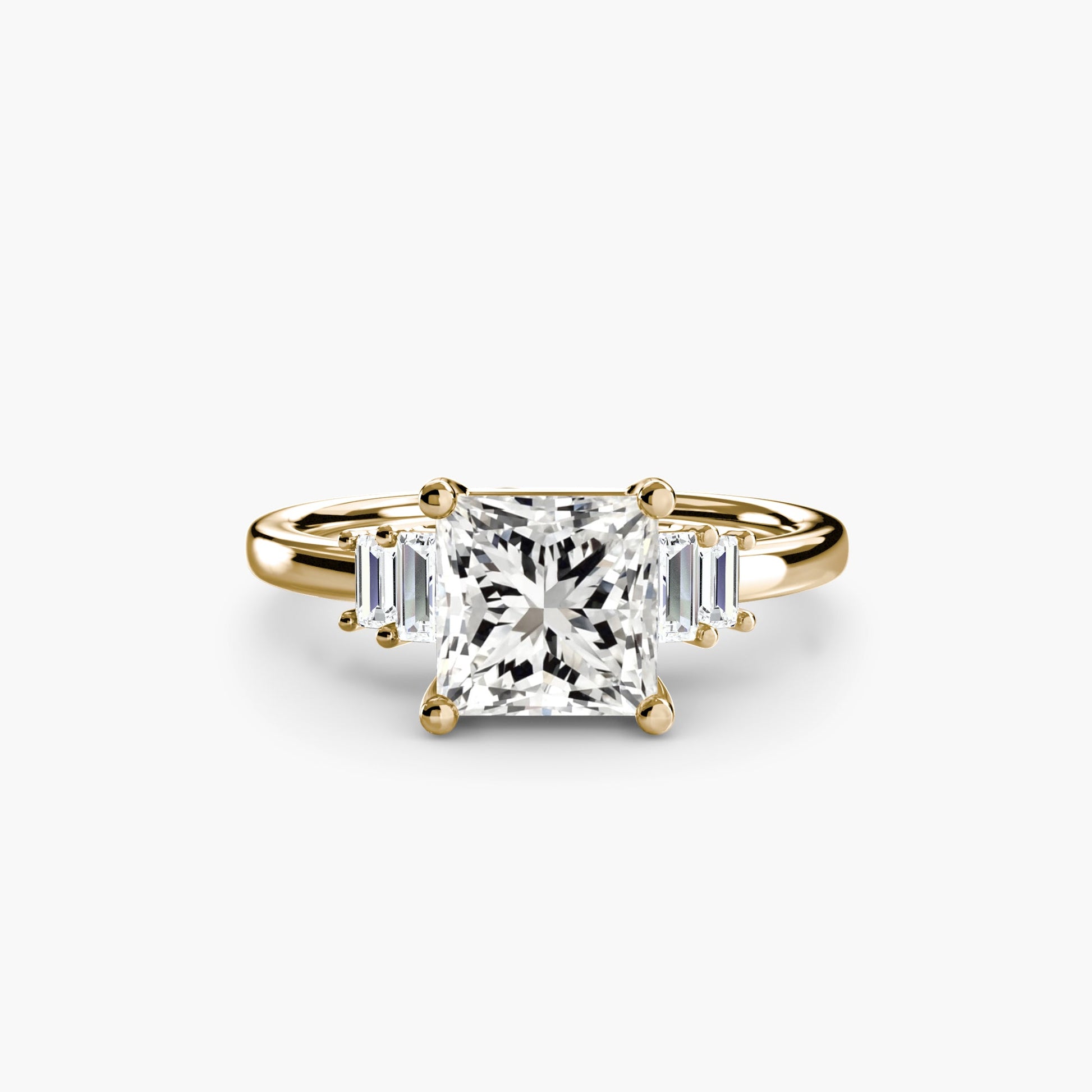 Baguette Accent Solitaire - AYKA JEWELS