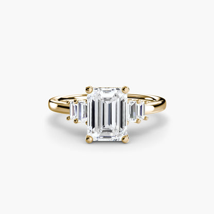 Baguette Accent Solitaire - AYKA JEWELS