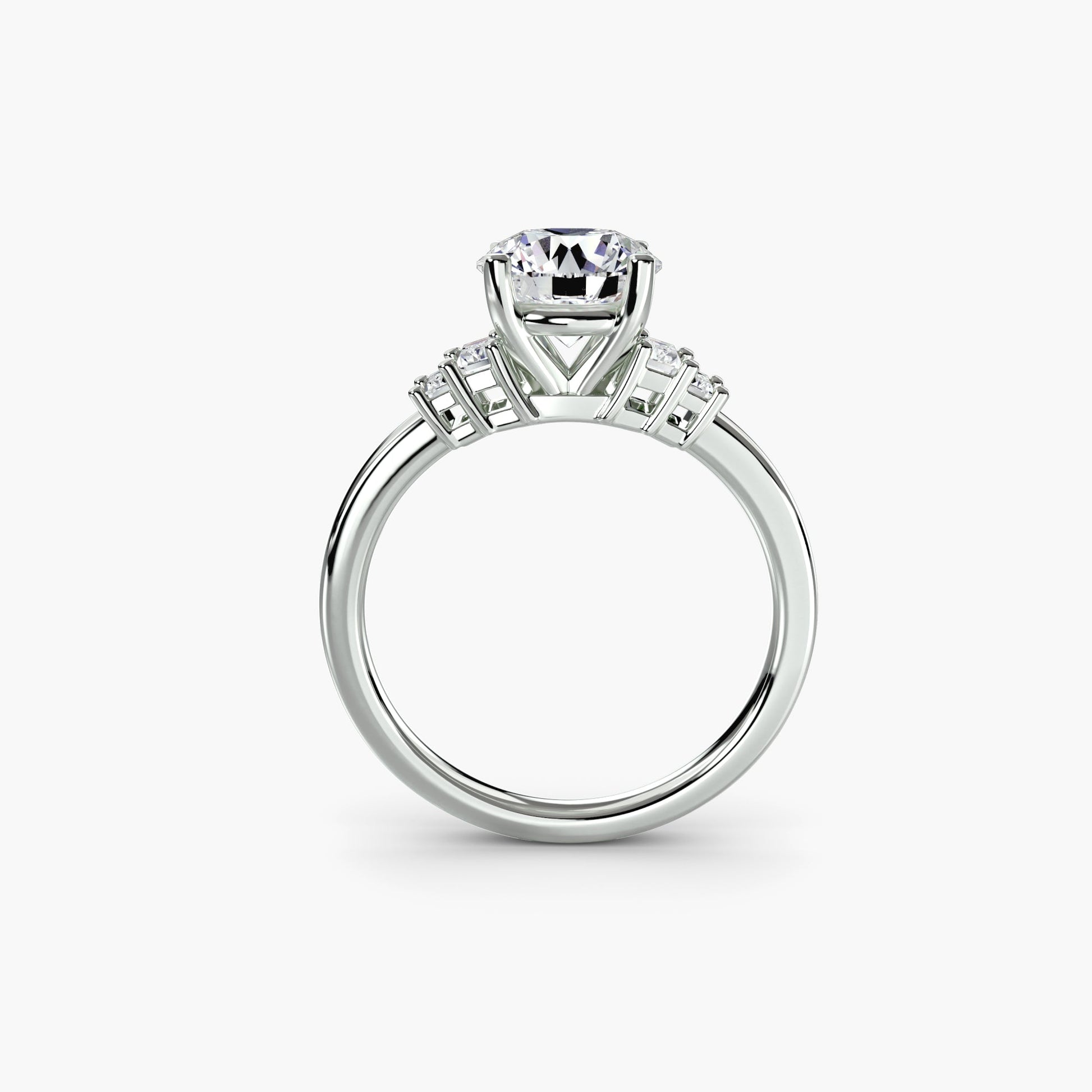 Baguette Accent Solitaire - AYKA JEWELS