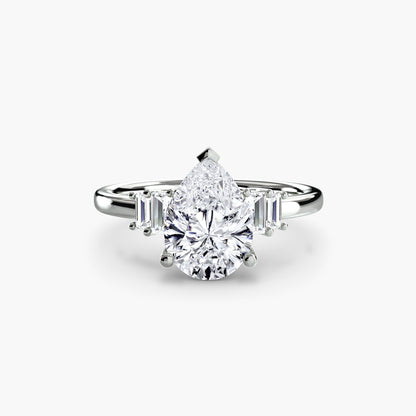 Baguette Accent Solitaire - AYKA JEWELS