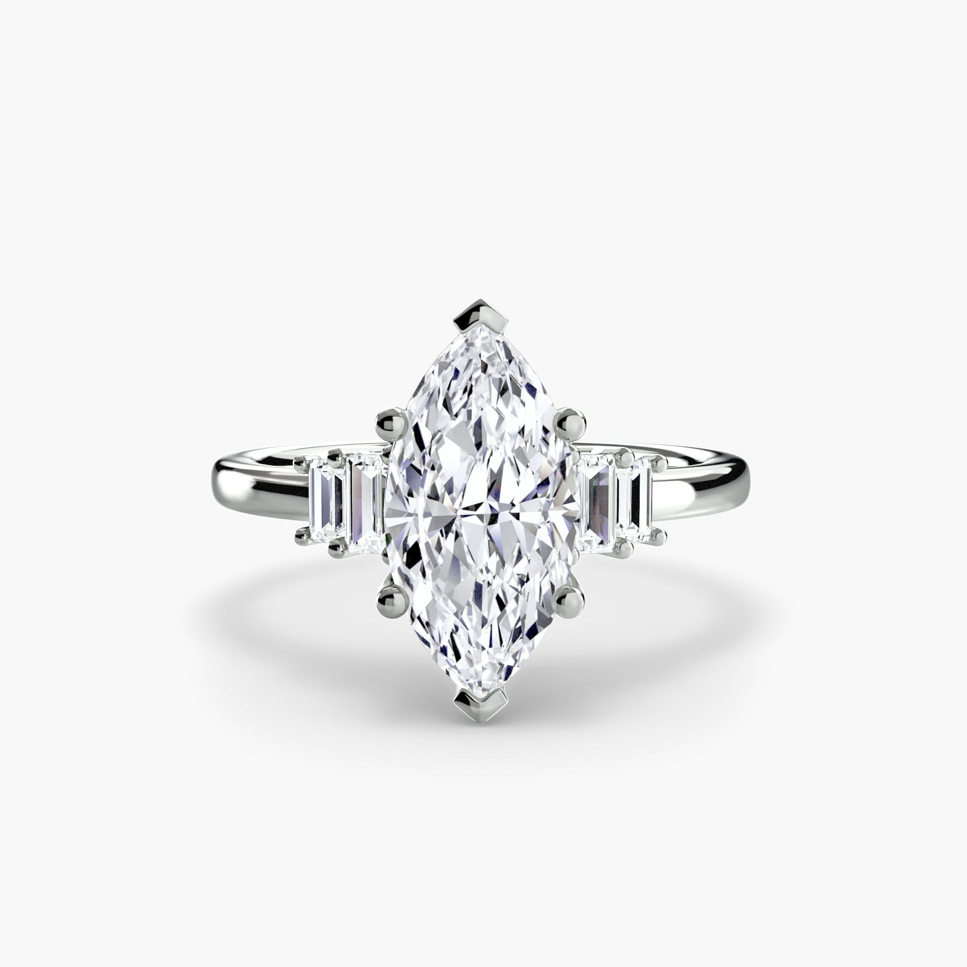 Baguette Accent Solitaire - AYKA JEWELS