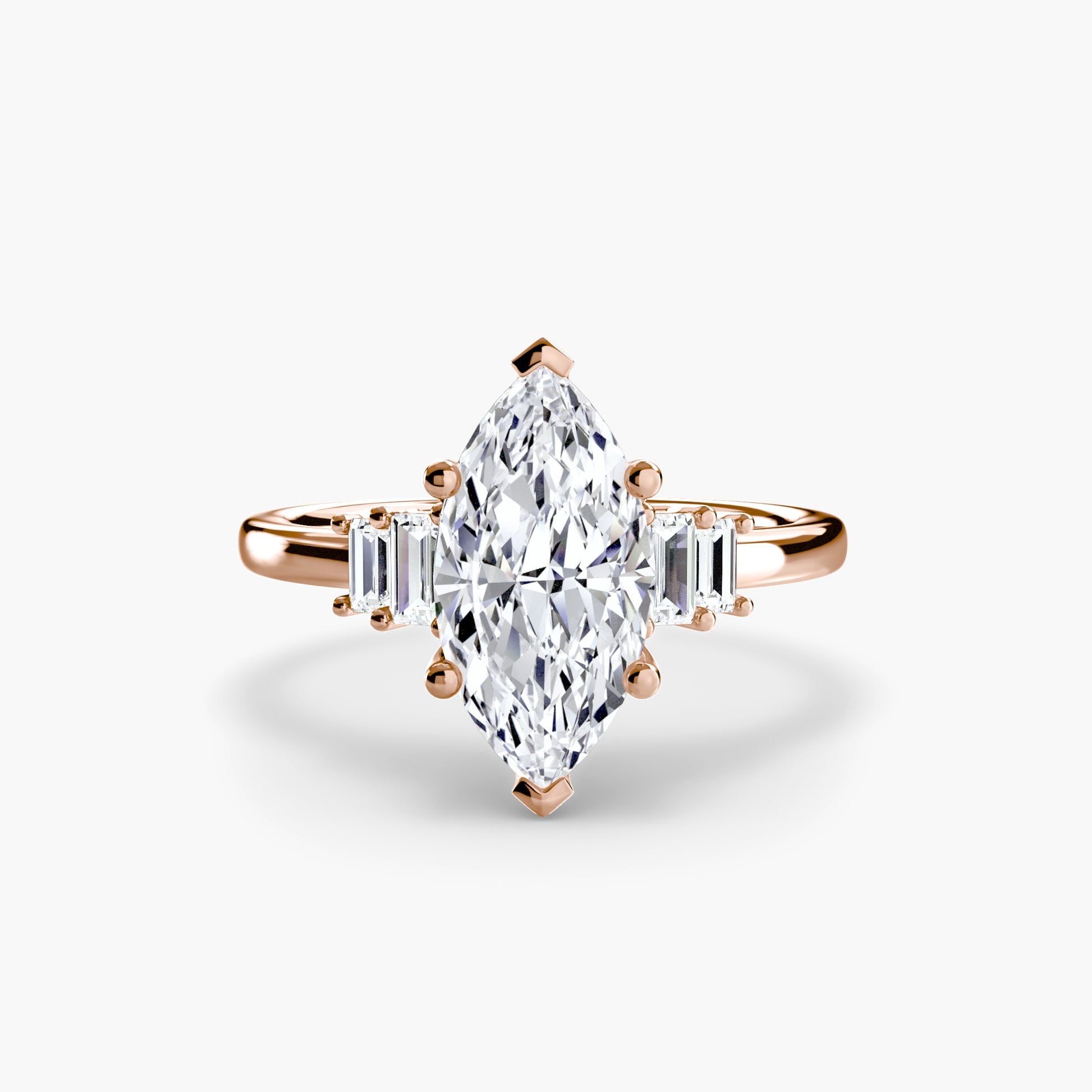 Baguette Accent Solitaire - AYKA JEWELS
