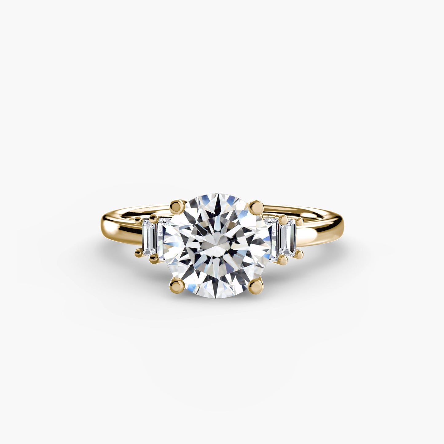 Baguette Accent Solitaire - AYKA JEWELS