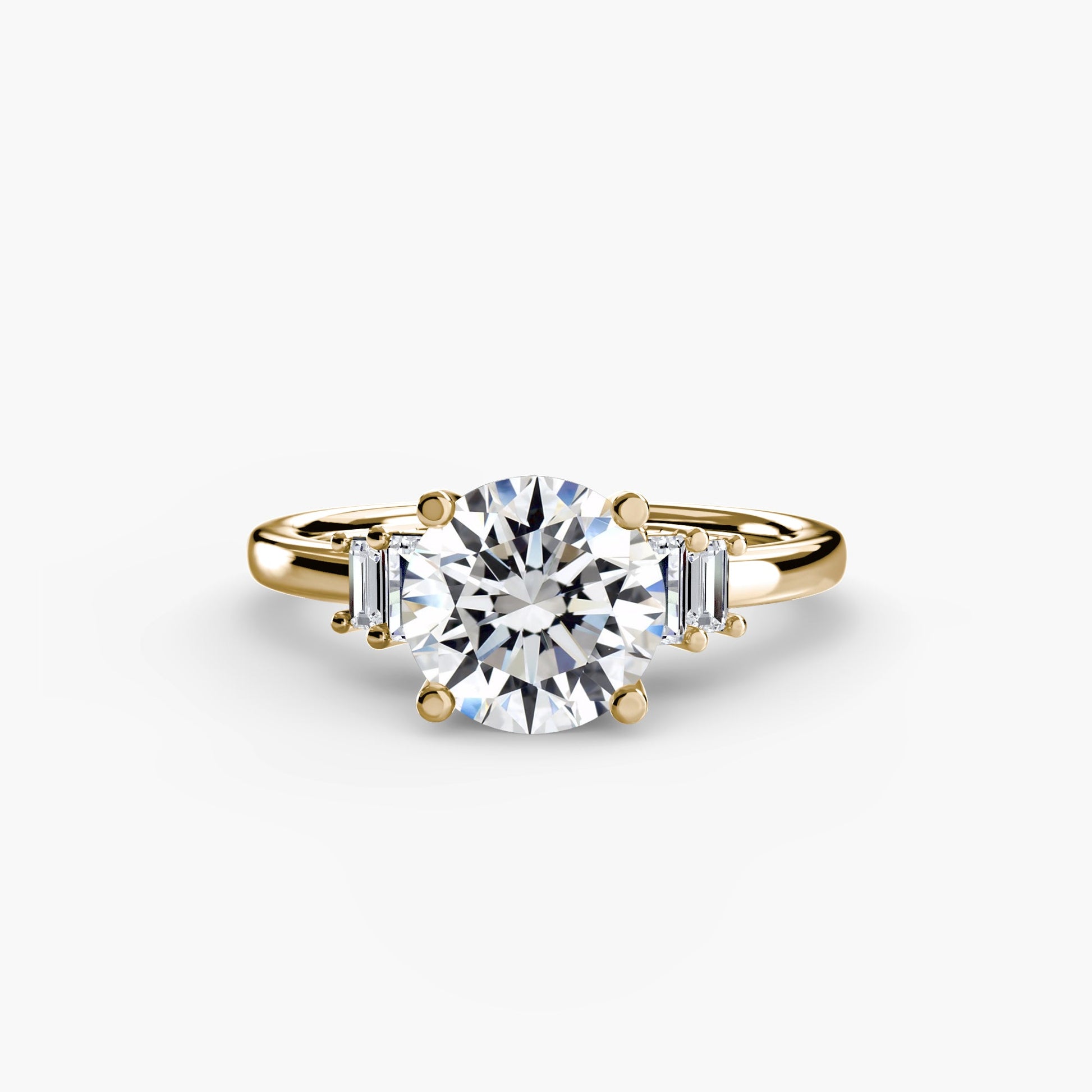 Baguette Accent Solitaire - AYKA JEWELS