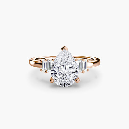 Baguette Accent Solitaire - AYKA JEWELS