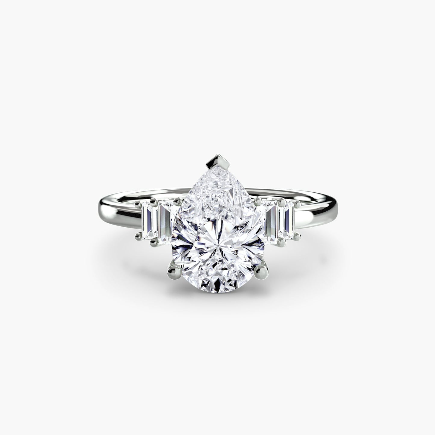 Baguette Accent Solitaire - AYKA JEWELS