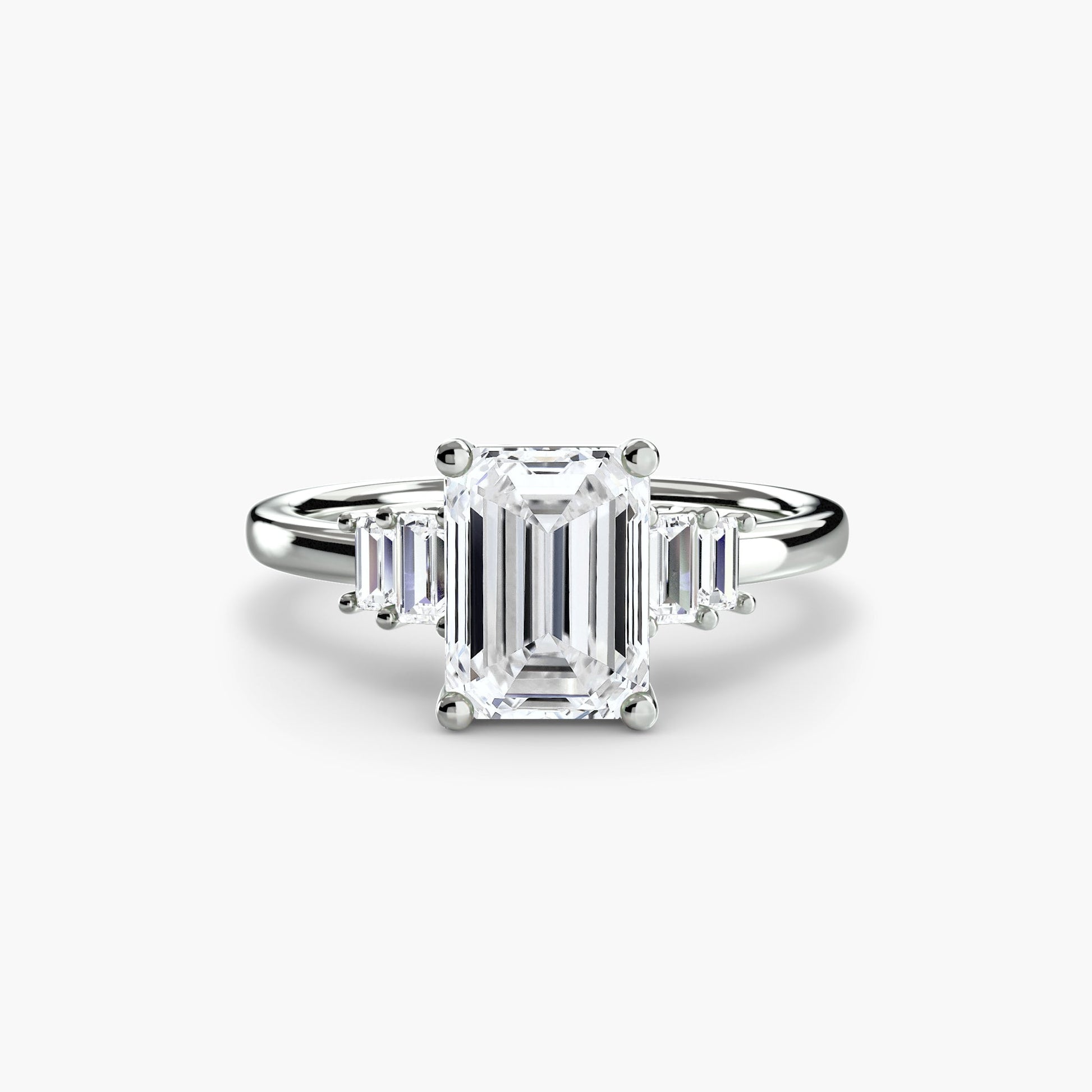Baguette Accent Solitaire - AYKA JEWELS