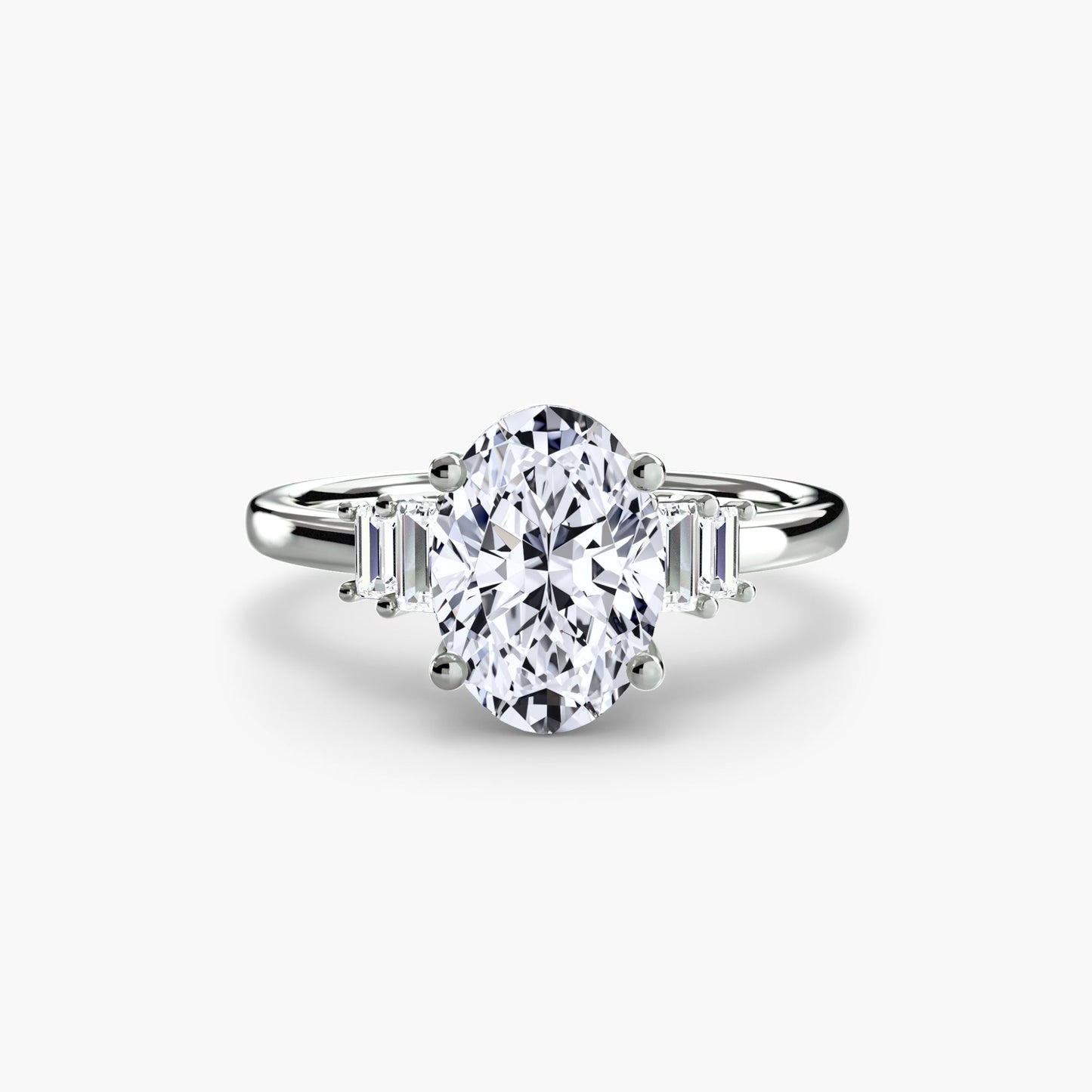 Baguette Accent Solitaire - AYKA JEWELS