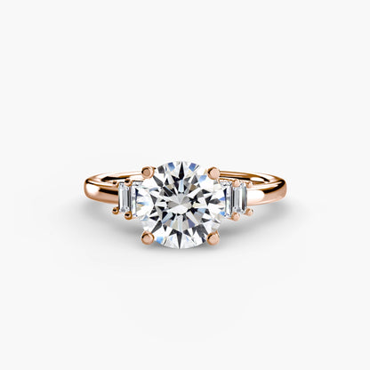 Baguette Accent Solitaire - AYKA JEWELS